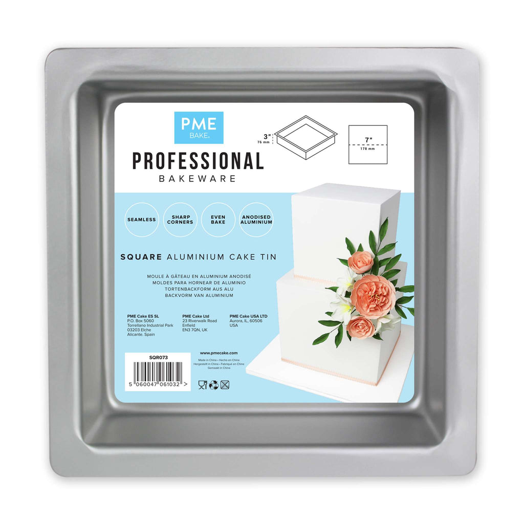 Square Aluminium Cake Tin (7 x 3" / 178 x 76mm)