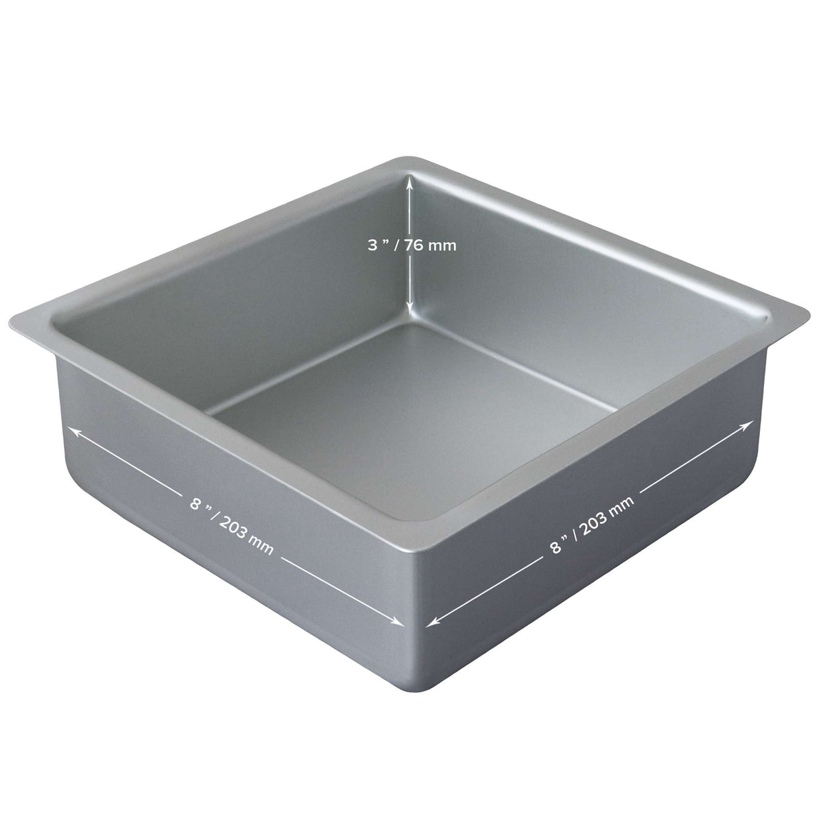 Square Aluminium Cake Tin (8 x 3" / 203 x 76mm)