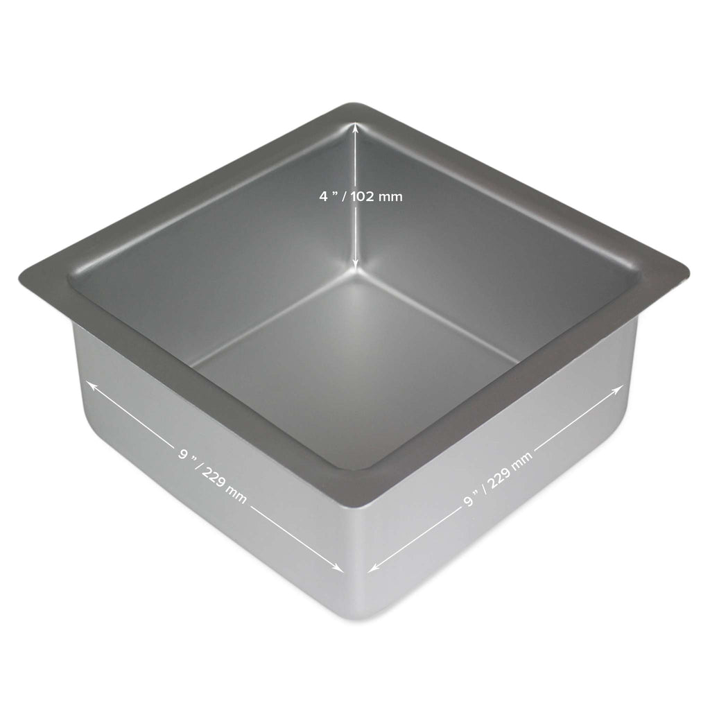 Molde para Pasteles Cuadrado de Aluminio Anodizado PME Profundidad de 9 x 9 x 4-pulgadas