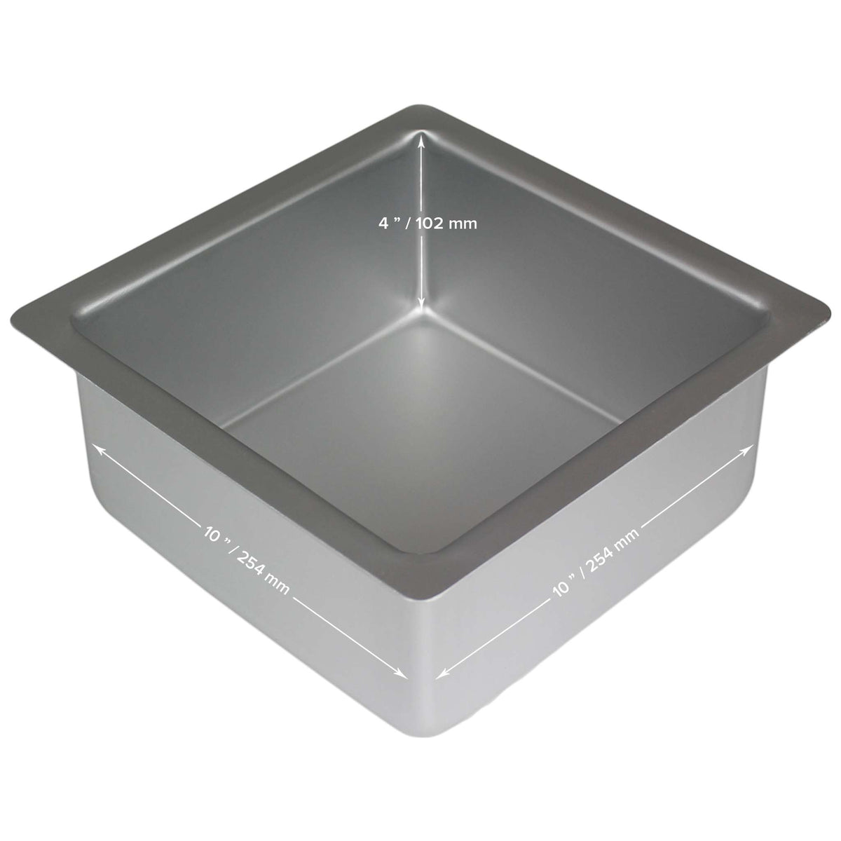 Square Aluminium Cake Tin (10 x 4" / 254 x 102mm)