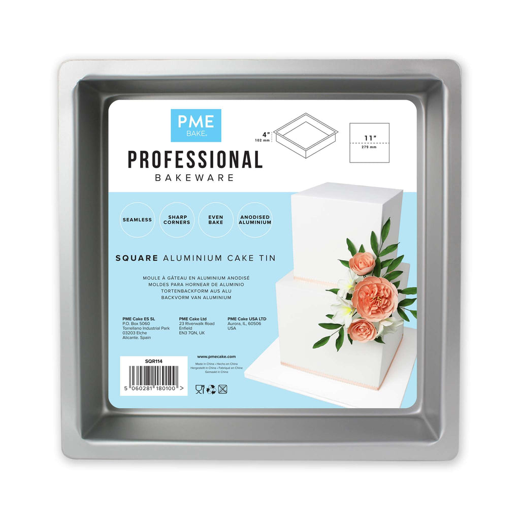 Square Aluminium Cake Tin (11 x 4" / 279 x 102mm)