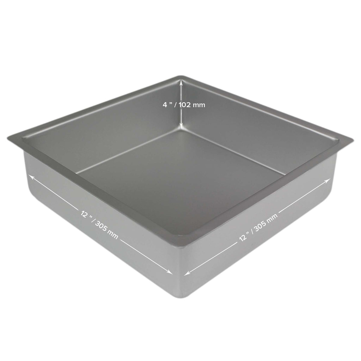 Square Aluminium Cake Tin (12 x 4" / 305 x 102mm)