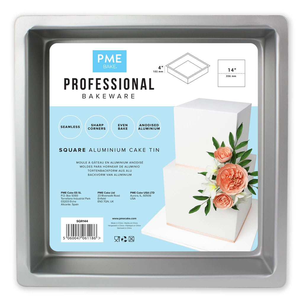 Square Aluminium Cake Tin (14 x 4" / 356 x 102mm)