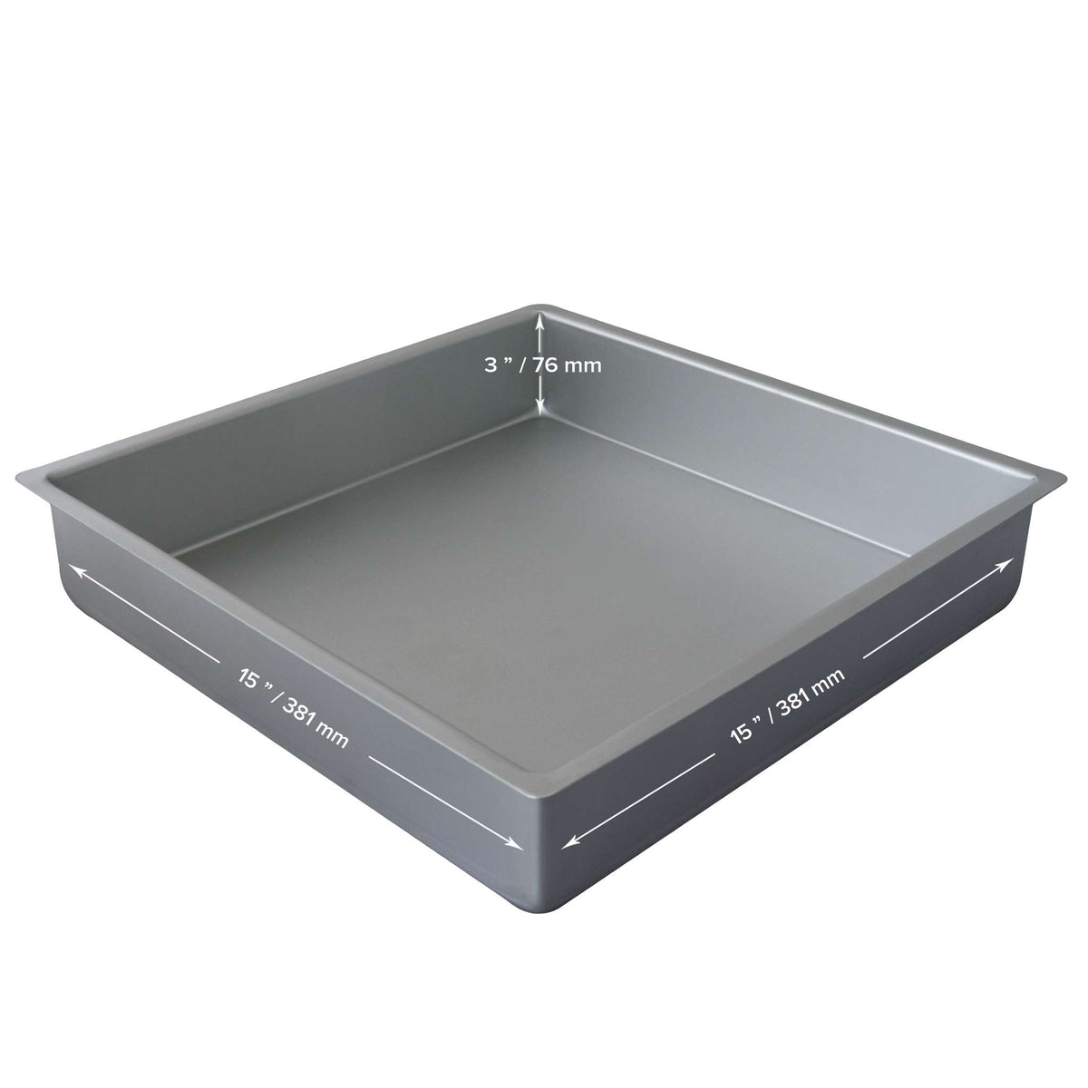 Square Aluminium Cake Tin (15 x 3" / 381 x 76mm)