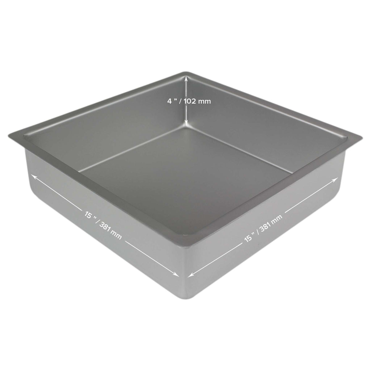 Square Aluminium Cake Tin (15 x 4" / 381 x 102mm)