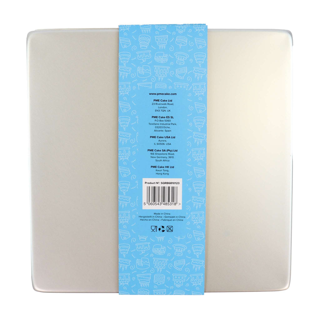 Vierkante Taartvormen 6, 8, 10, 12 inch x 3 inch diep, Set van 4