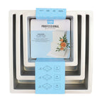 Square Aluminium Cake Tins Set Of 3 (6, 8, 10" x 3")