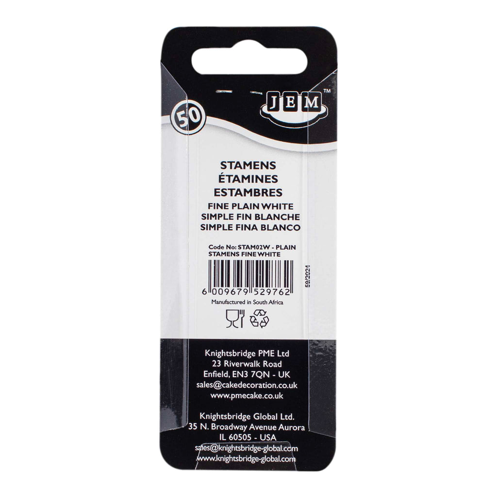 Fine Plain White Stamens Pk/50