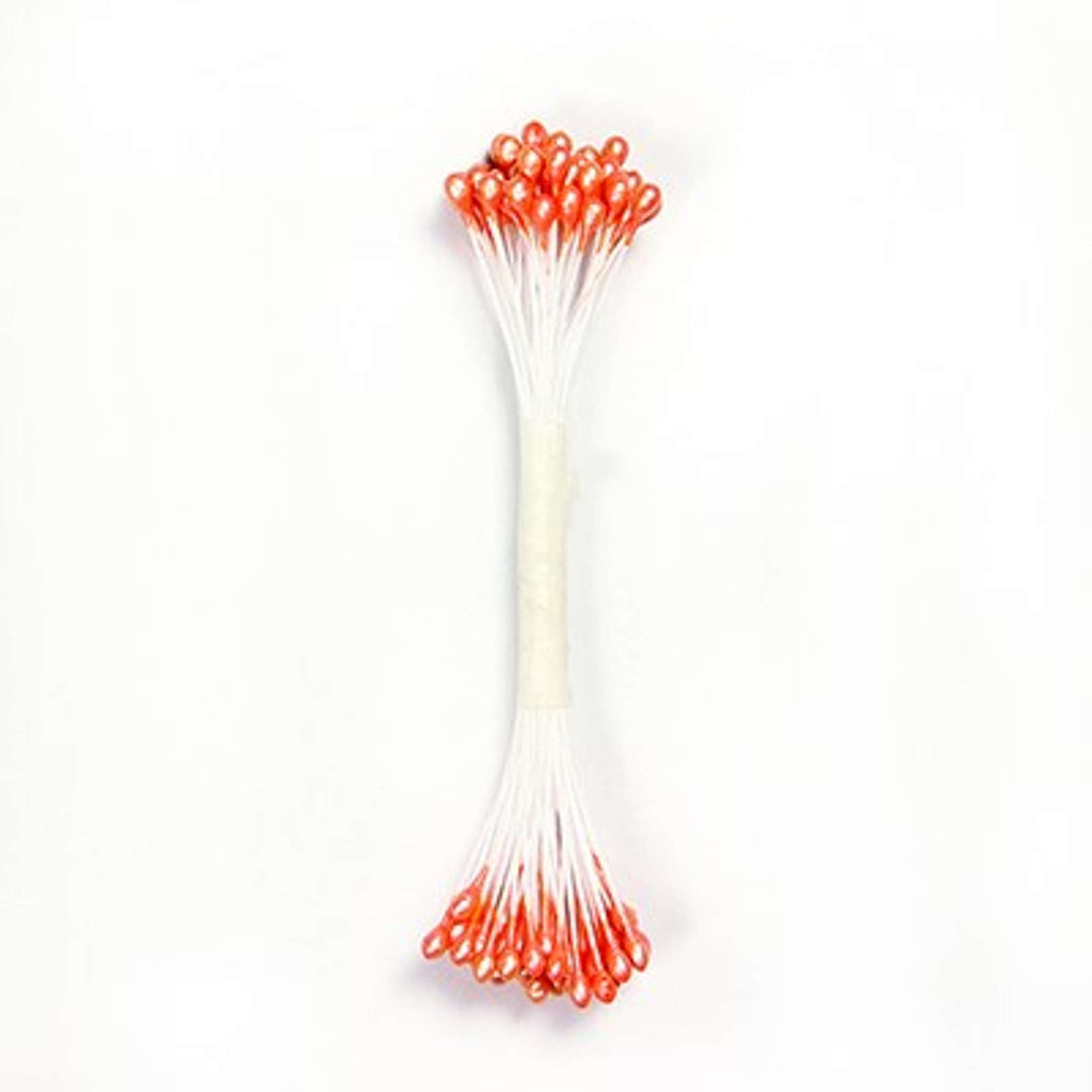 Estambres para Flores de Azúcar PME Tamaño Grande Naranja Perla (Paquete de 50)