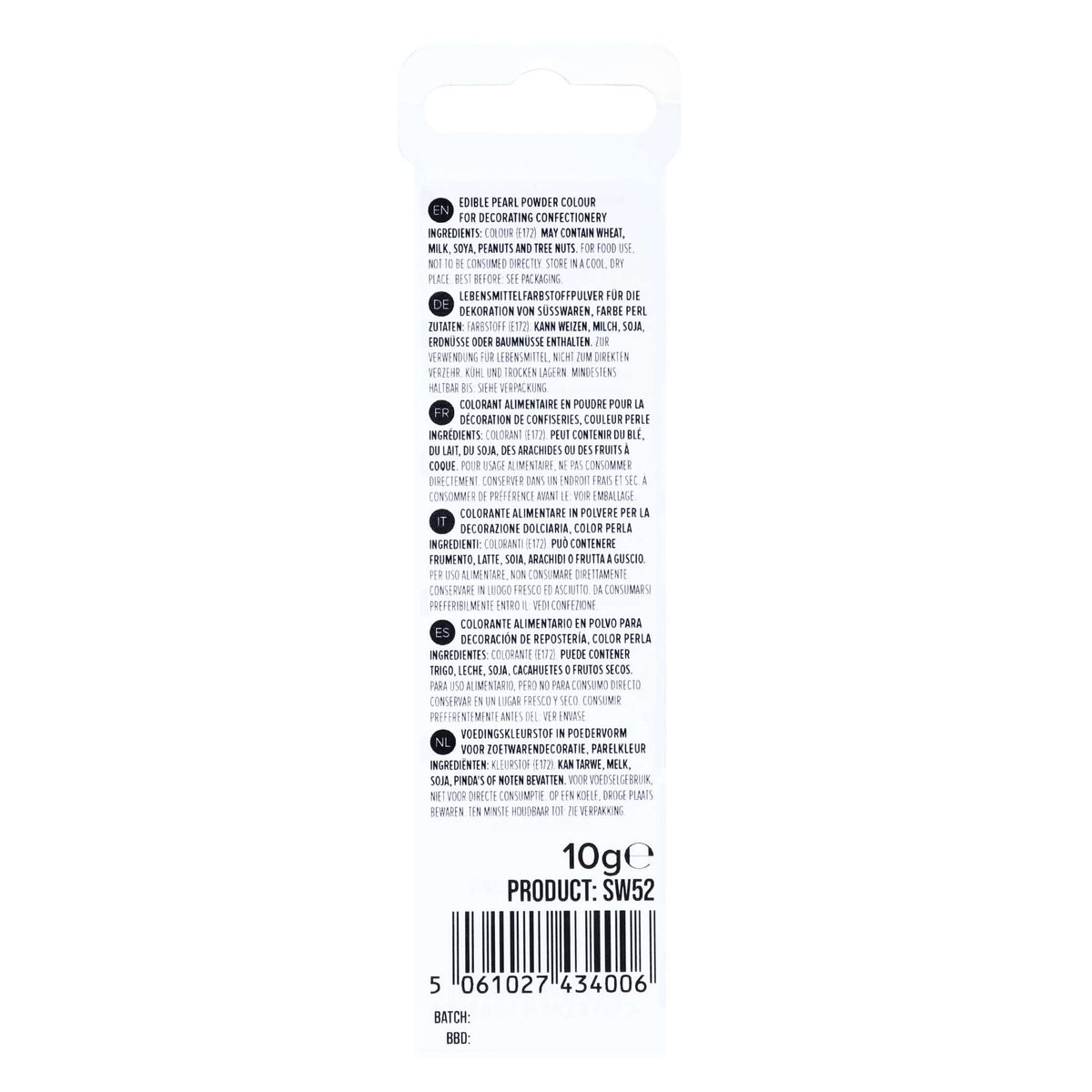 Poudre de Lustre comestible Neige - Nacrée (10g)