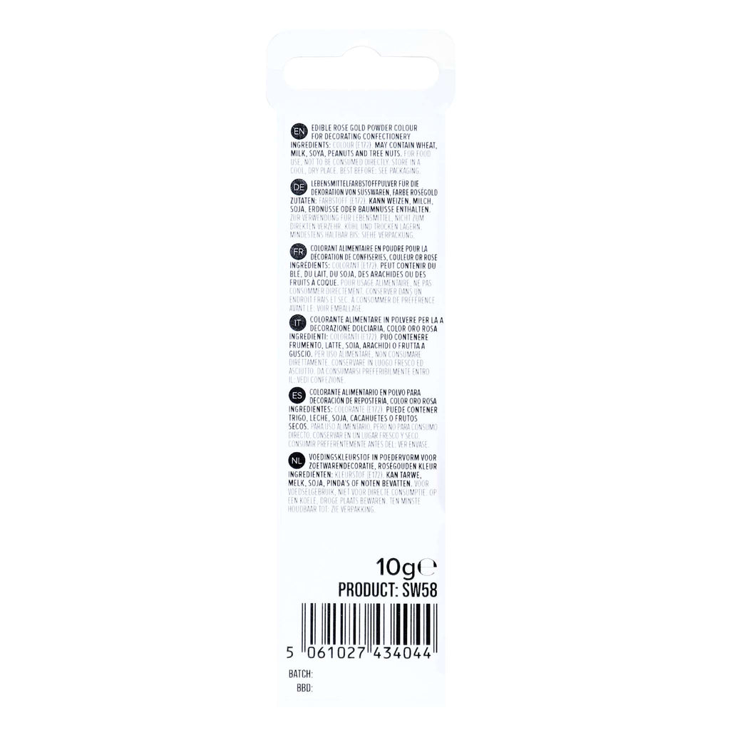 Polvo Lustre Comestible Nieve - Oro Rosa (10g)