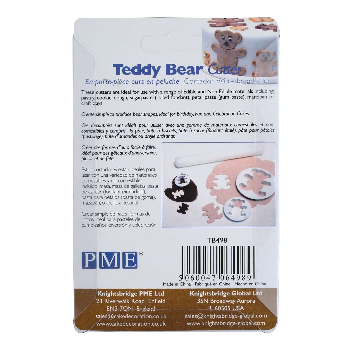 Teddy Bear Fondant Cutter (Small)