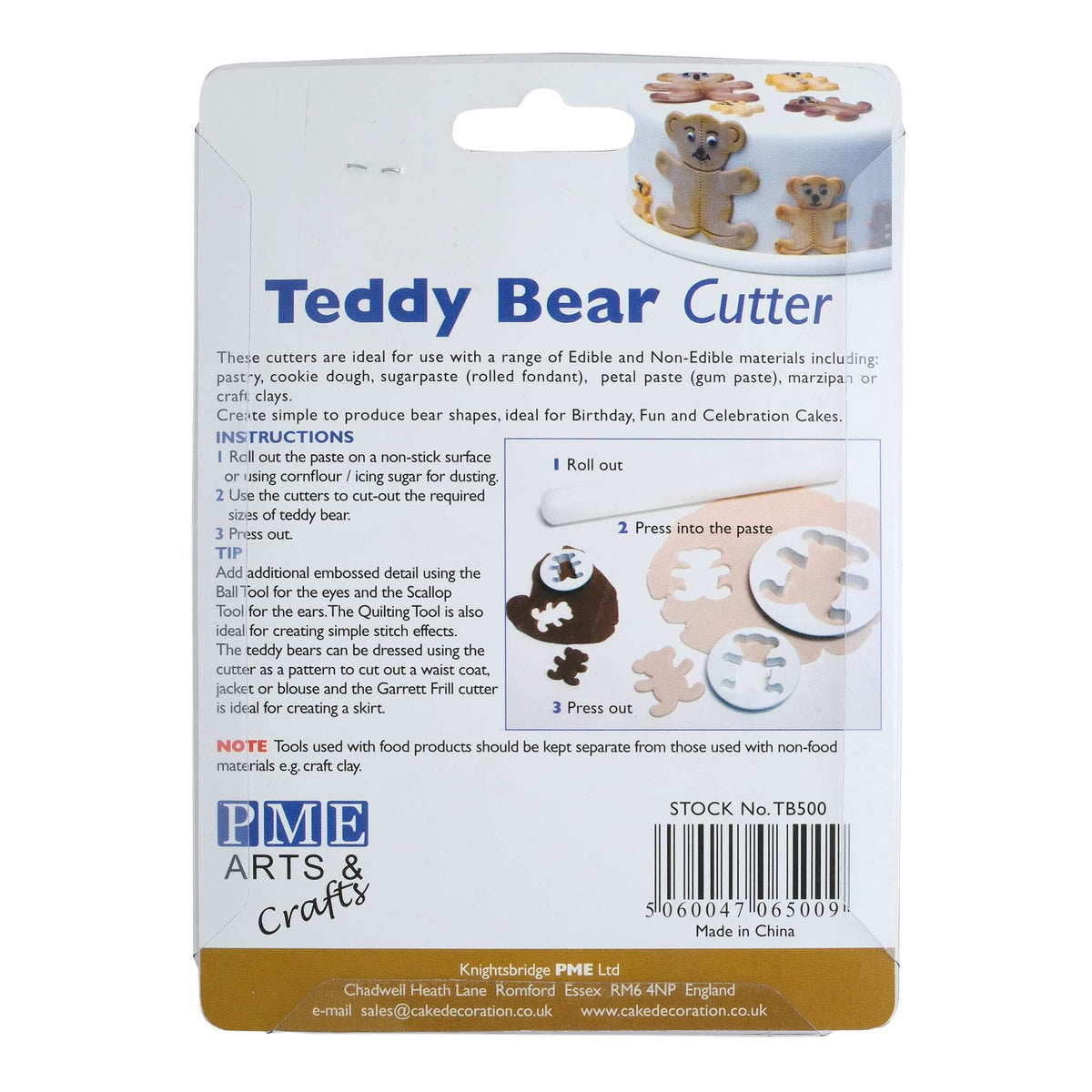 Kunststoff-Ausstecher - Großer Teddybär (75mm / 3")