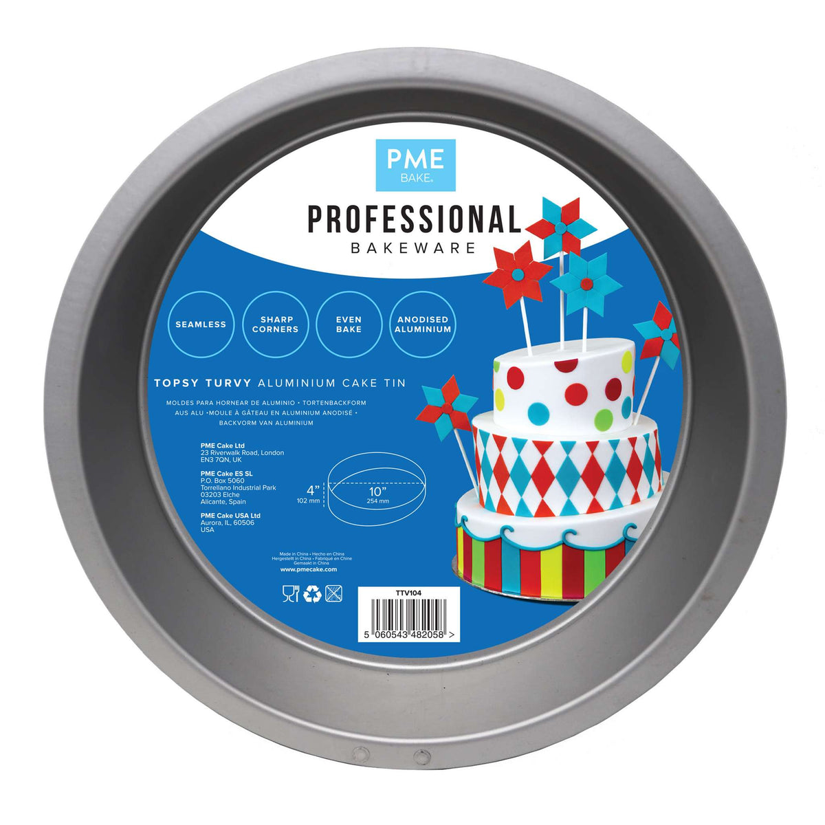 Topsey Turvey Aluminium Cake Tin (10 x 4" / 254 x 102mm)
