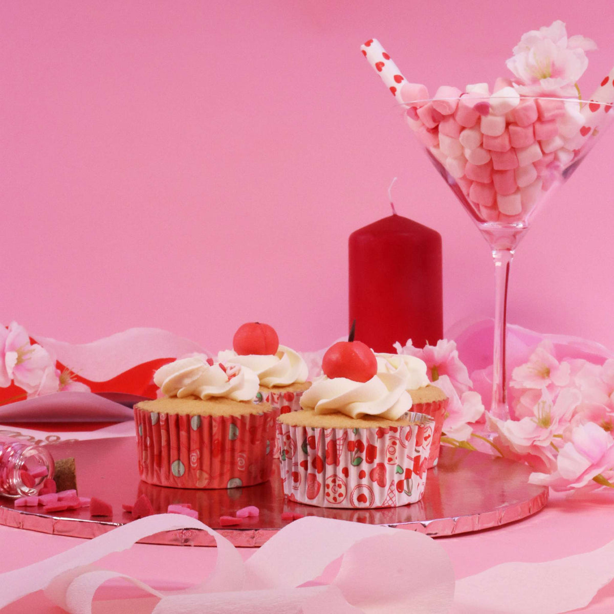 Sweet Love Foil Lined Cupcake Cases Pk/60