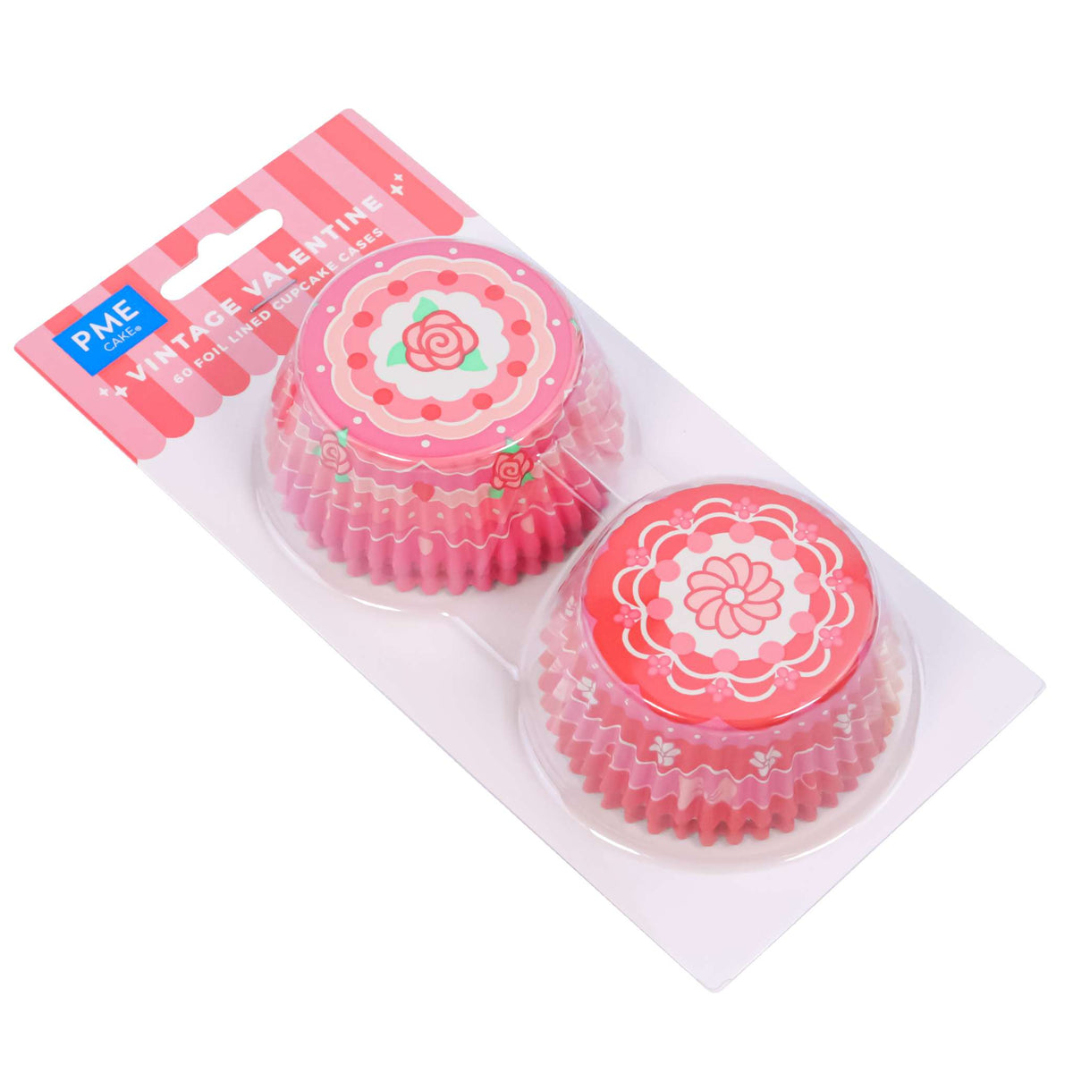 Valentinstag Muffinförmchen Folienbeschichtet - Vintage Valentinstag (60 Stück)