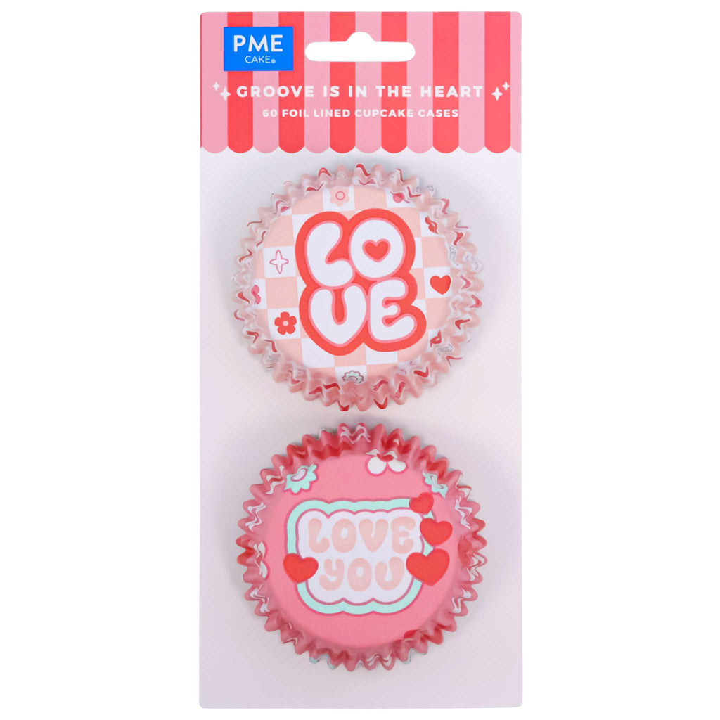 San Valentín Cápsulas para cupcakes Forradas de Aluminio - El Ritmo Está en el Corazón (Set de 60)