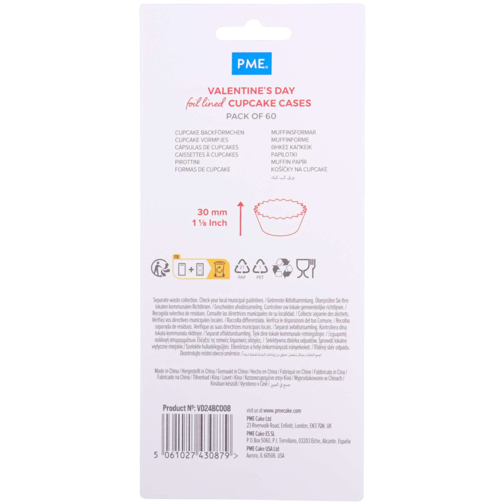 San Valentín Cápsulas para cupcakes Forradas de Aluminio - El Ritmo Está en el Corazón (Set de 60)