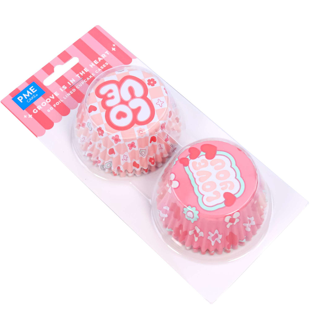 San Valentín Cápsulas para cupcakes Forradas de Aluminio - El Ritmo Está en el Corazón (Set de 60)
