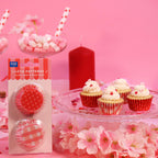Valentinstag Muffinförmchen Folienbeschichtet, Liebesmuster - Mini-Größe (60 Stück)