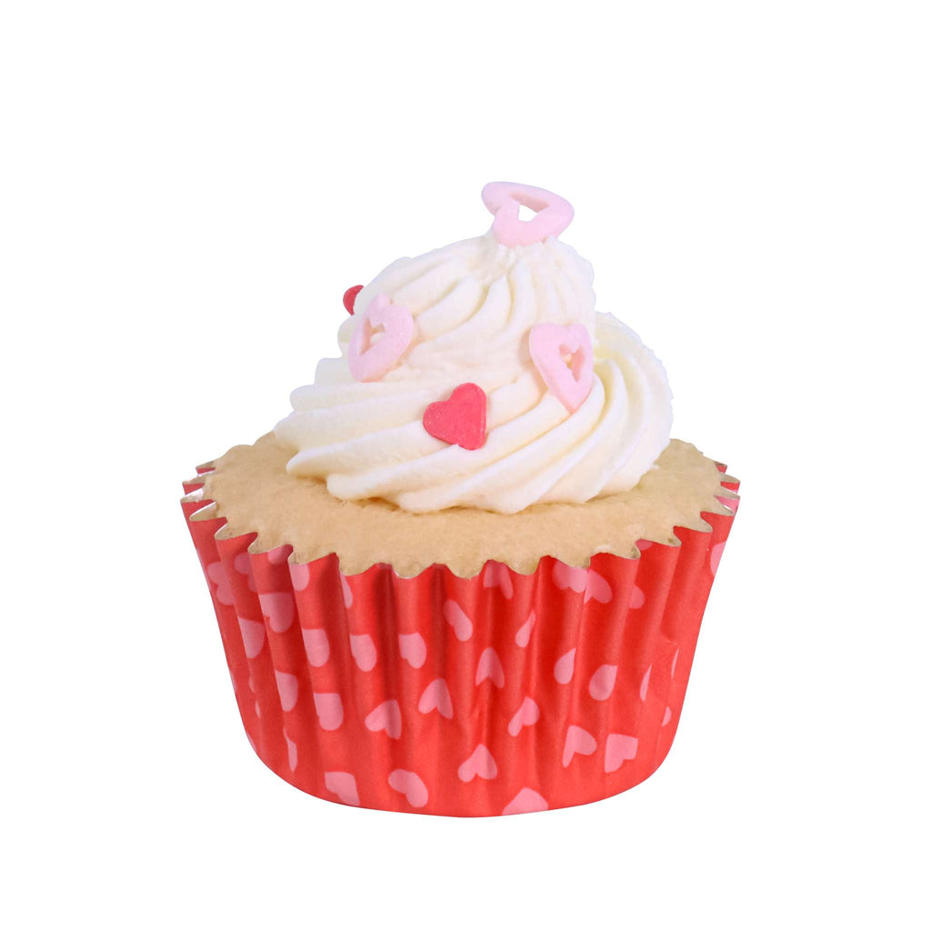 Valentinstag Muffinförmchen Folienbeschichtet, Liebesmuster - Mini-Größe (60 Stück)