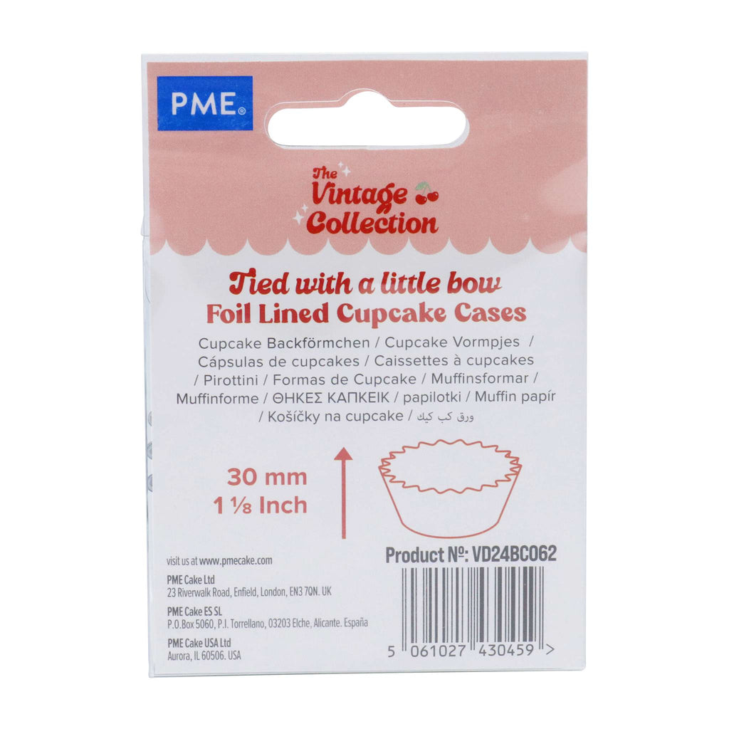 Tied With A Little Bow Foil Lined Cupcake Cases Pk/30