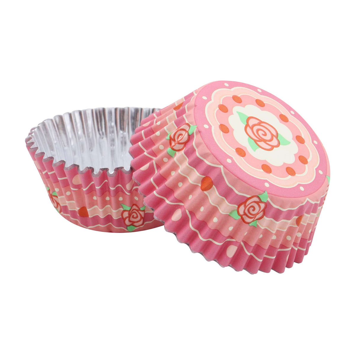 Vintage Cupcake Vormpjes met Folievoering - Rozen (30 stuks)