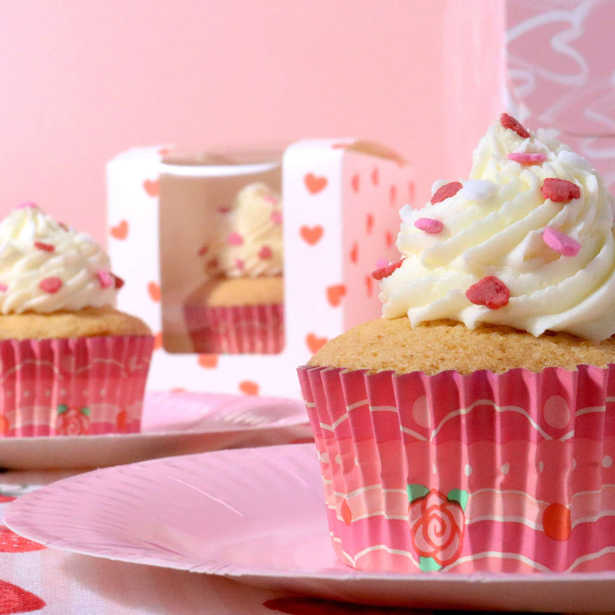 Vintage Cupcake Vormpjes met Folievoering - Rozen (30 stuks)