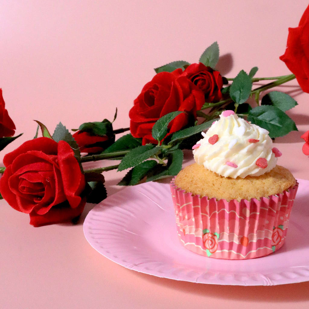 Vintage Roses Foil Lined Cupcake Cases Pk/30