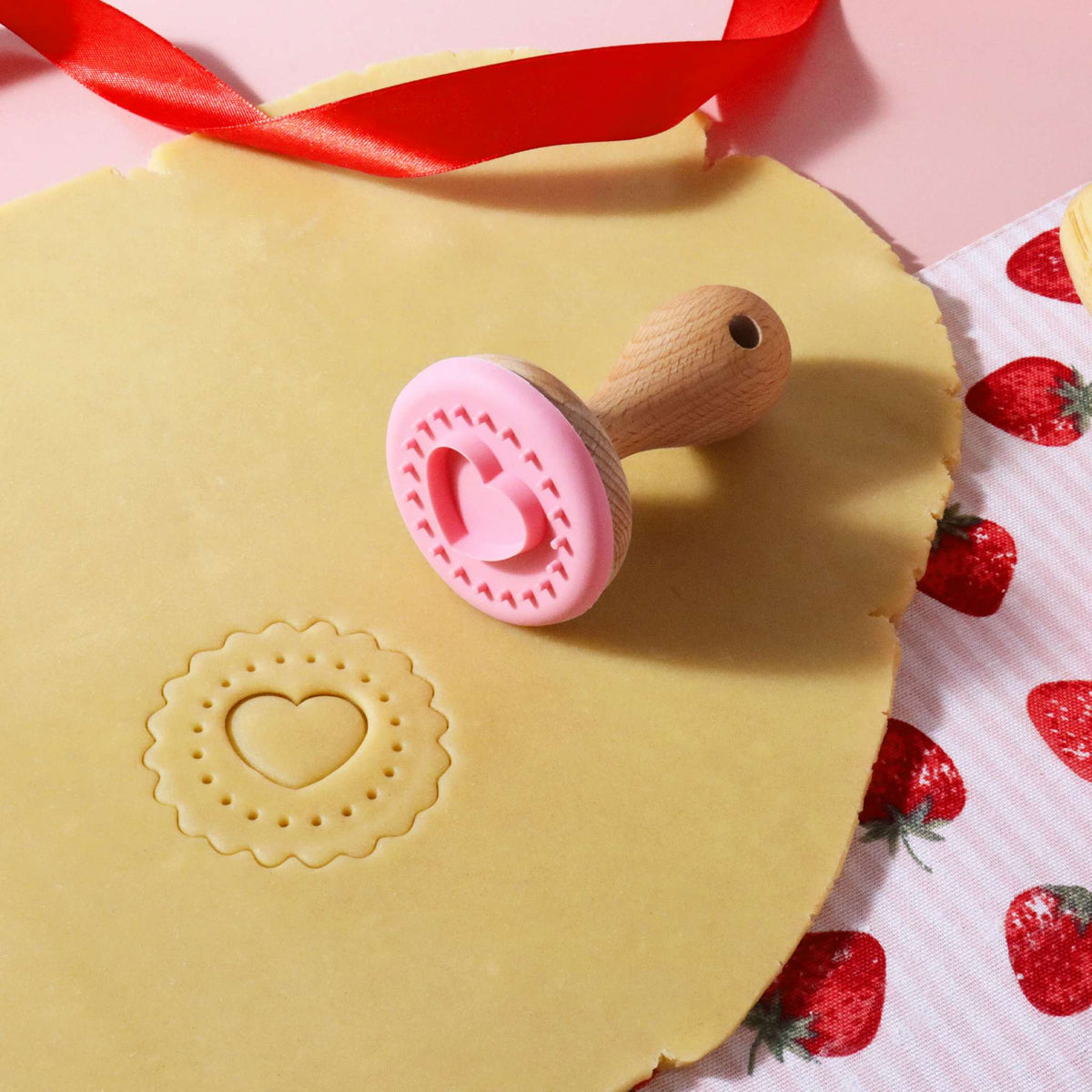 Valentijnsset van 6 Embossing Stempels voor Koekjes met Jamvulling