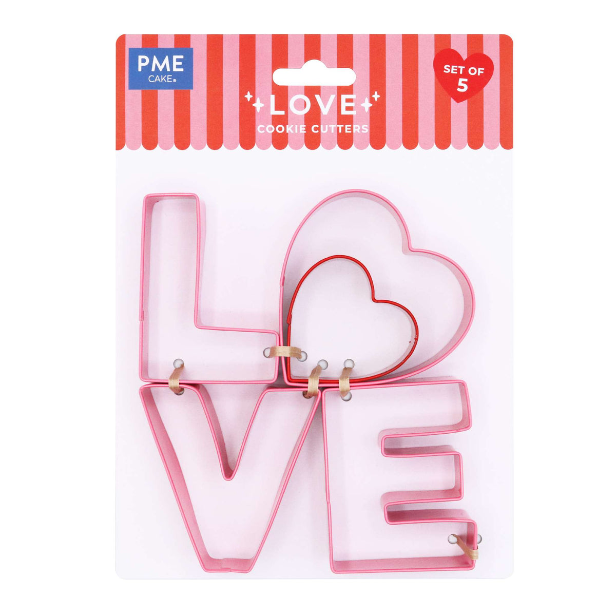 Set de 5 Cortadores de Galletas para San Valentín - LOVE