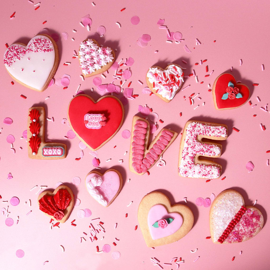 Set de 5 Cortadores de Galletas para San Valentín - LOVE