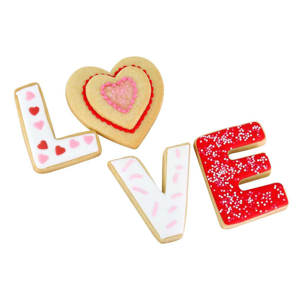 Set de 5 Cortadores de Galletas para San Valentín - LOVE