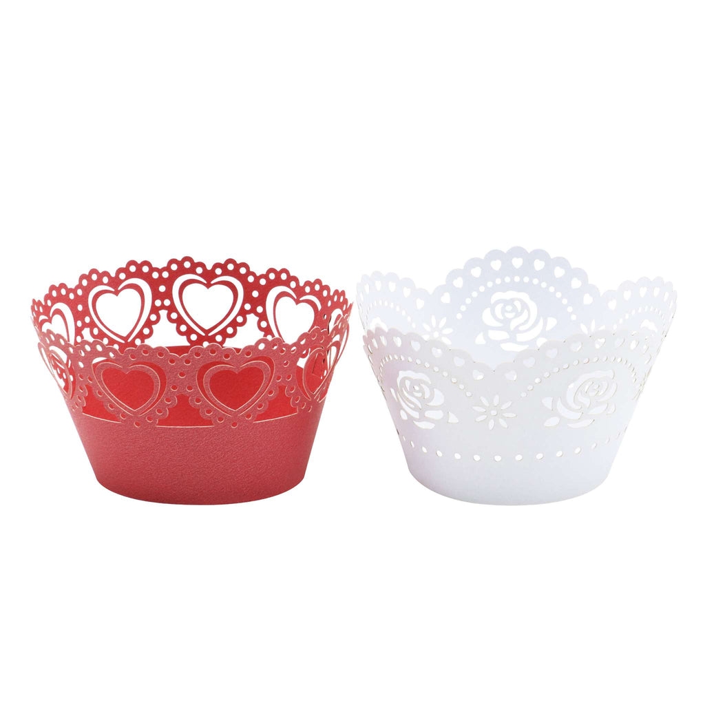 Valentijns Cupcake Omhulsel - Vintage Kant (12 stuks)
