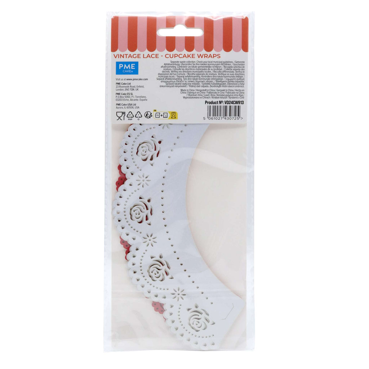 Valentijns Cupcake Omhulsel - Vintage Kant (12 stuks)