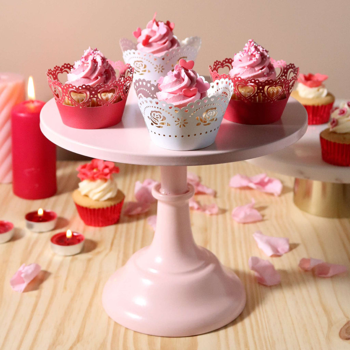 Valentijns Cupcake Omhulsel - Vintage Kant (12 stuks)