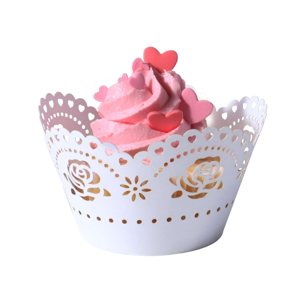 Valentijns Cupcake Omhulsel - Vintage Kant (12 stuks)