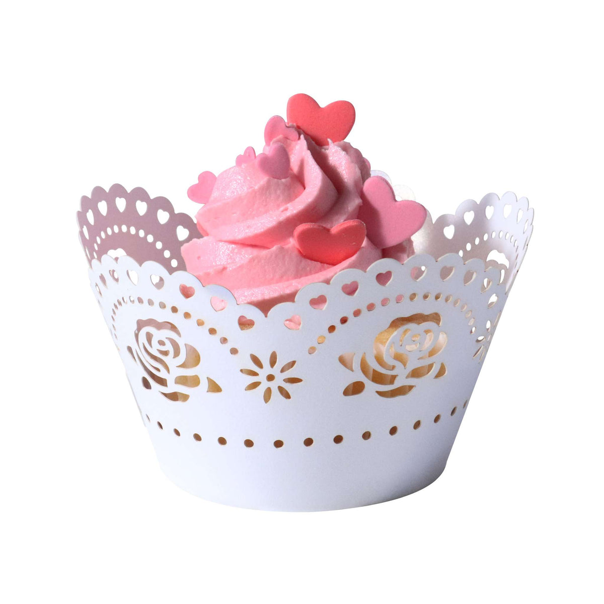 Valentijns Cupcake Omhulsel - Vintage Kant (12 stuks)