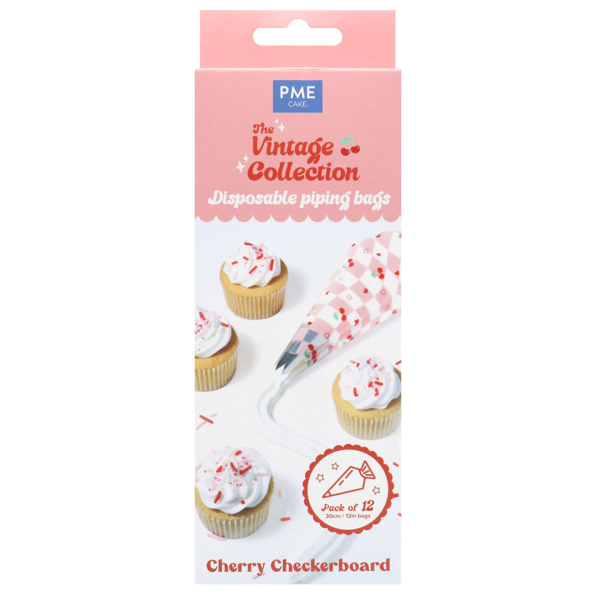 Cherry Checkerboard Disposable Piping Bags Pk/12 (30cm / 12in)