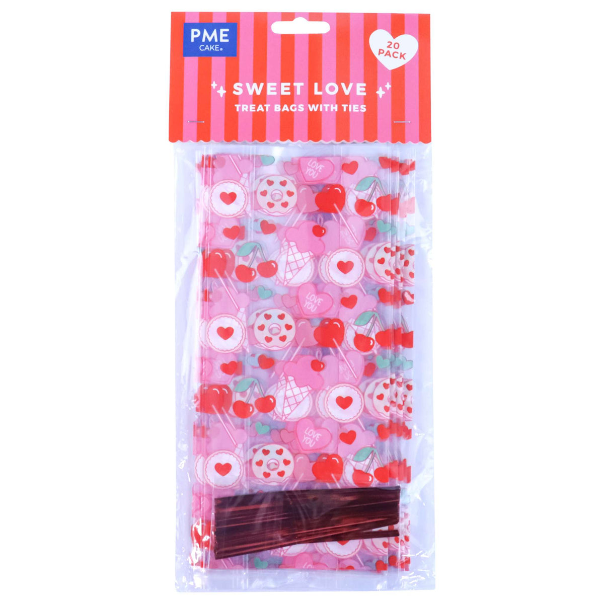 Sweet Love Treat Bags With Ties Pk/20