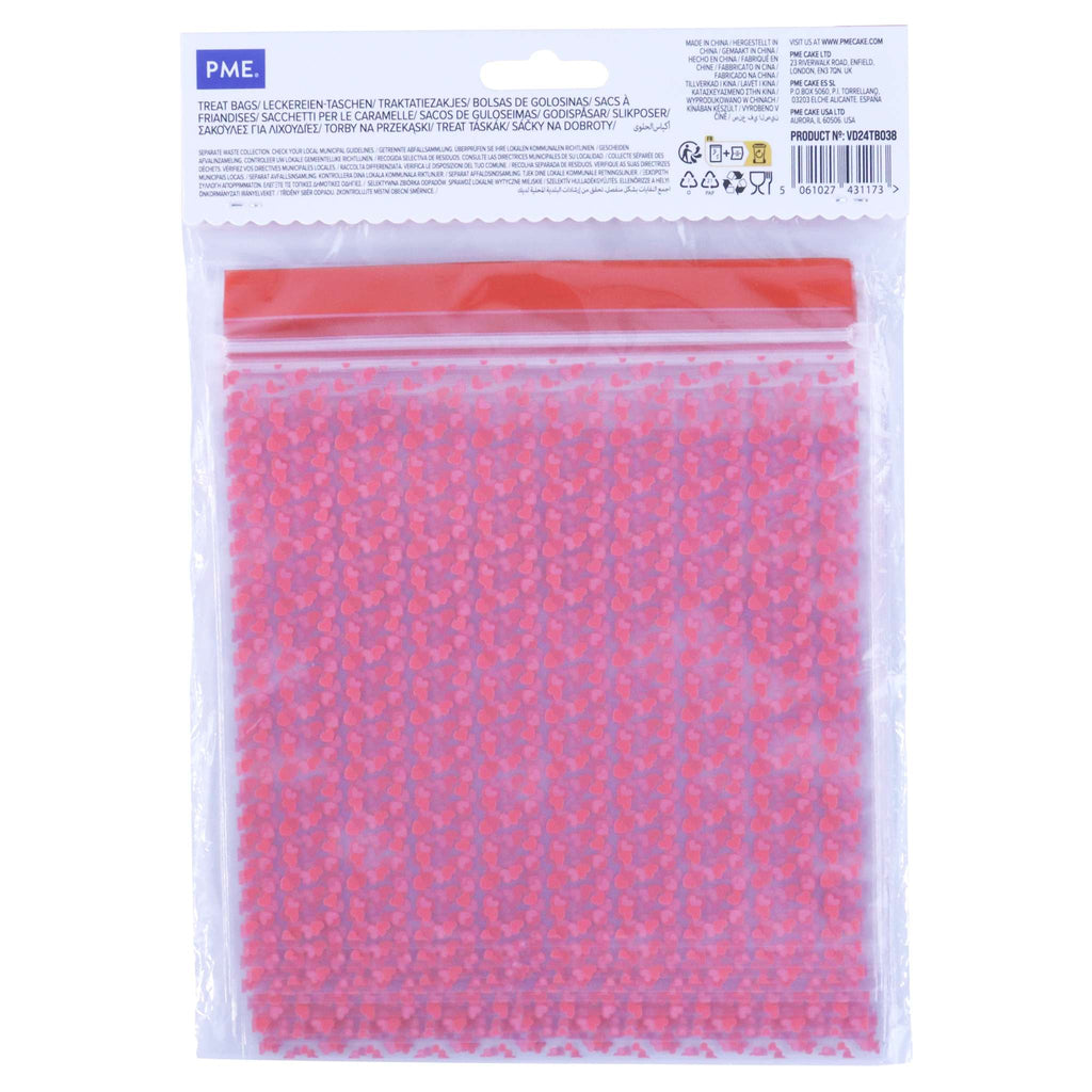 20 Sacs de Friandises pour la Saint Valentin - Cœurs d'Amour (Carré)