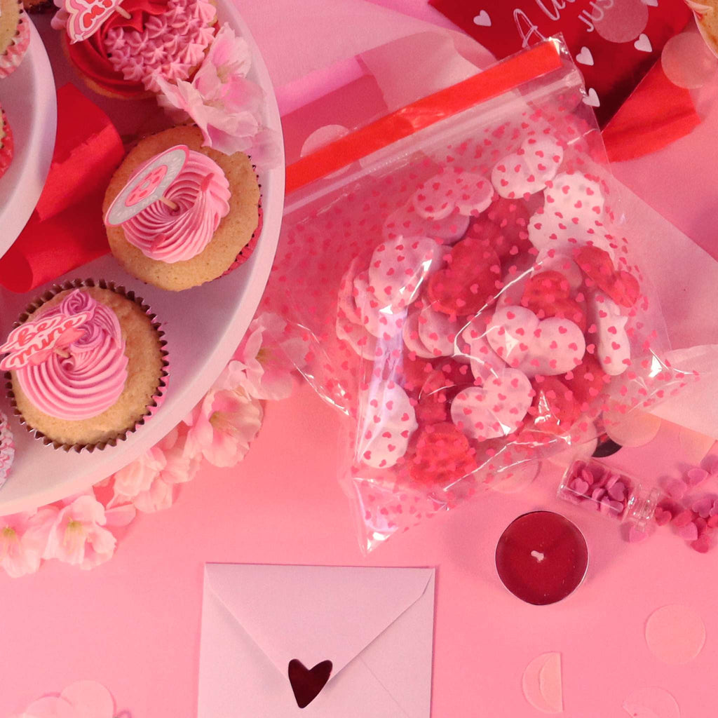 20 Sacs de Friandises pour la Saint Valentin - Cœurs d'Amour (Carré)