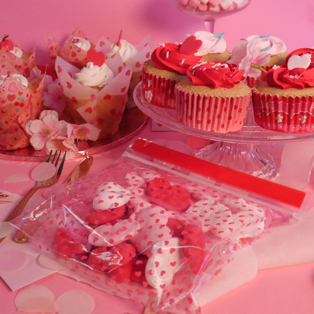 20 Sacs de Friandises pour la Saint Valentin - Cœurs d'Amour (Carré)