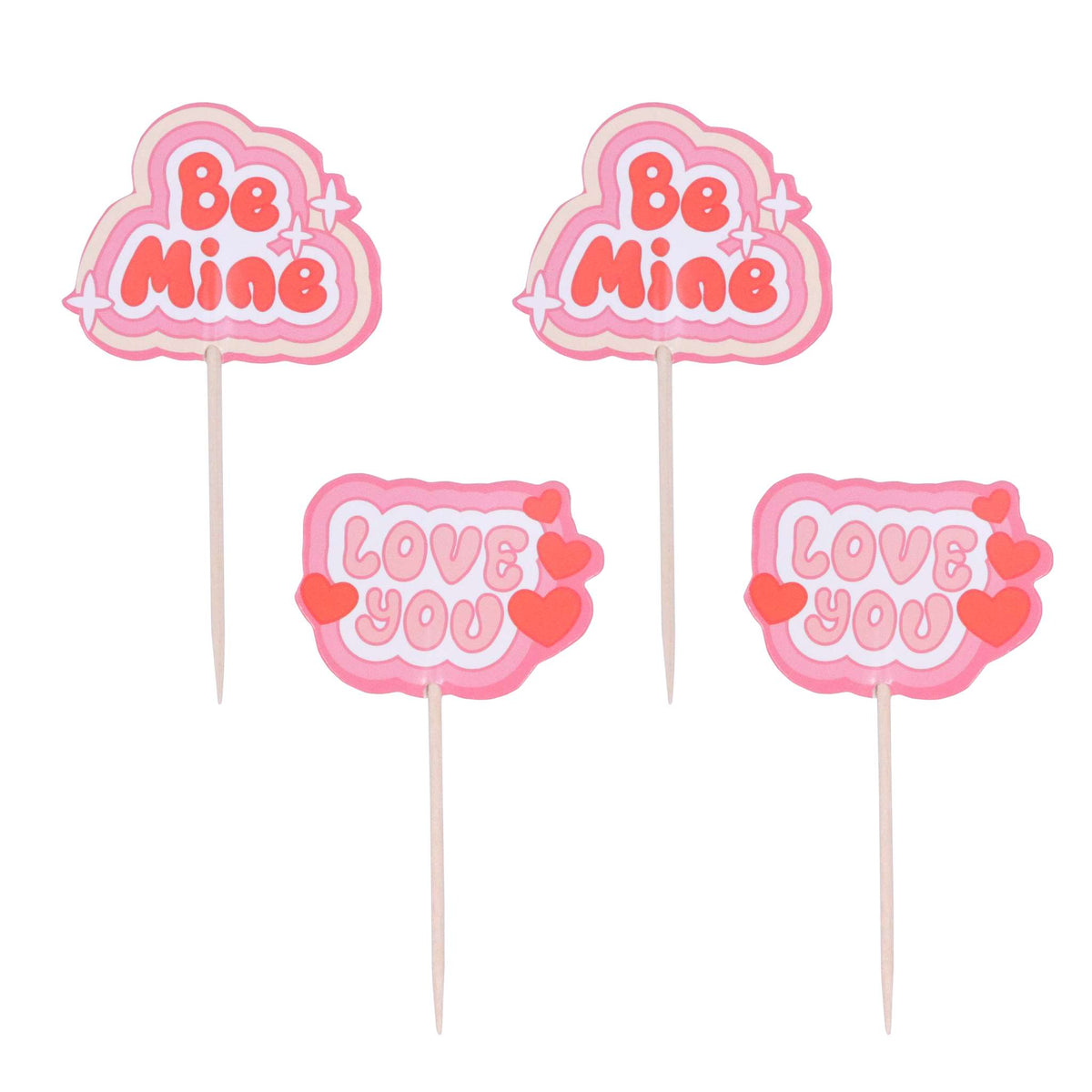 Retro Valentine Cupcake Toppers Pk/24