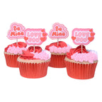 Valentinstag Kuchendeko Topper - Retro-Valentin (24 Stück)