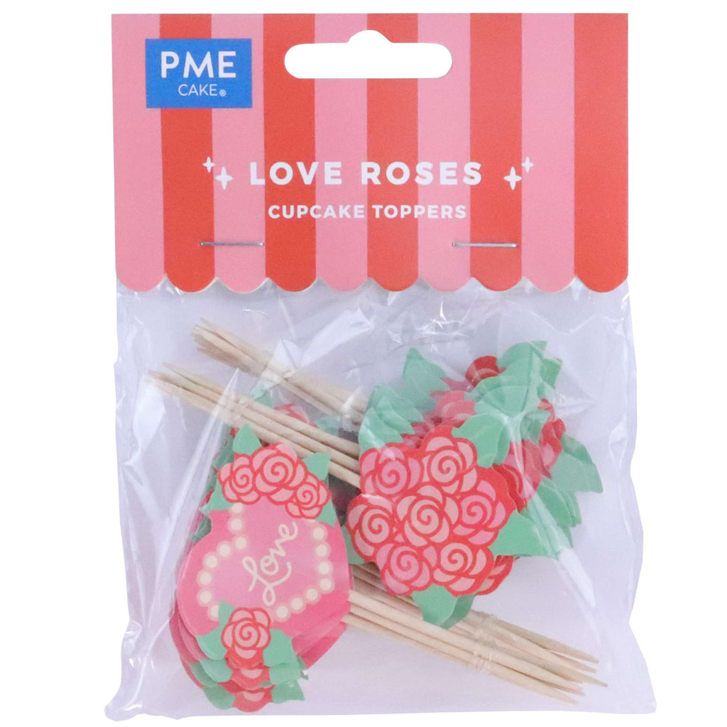 Love Roses Cupcake Toppers Pk/24