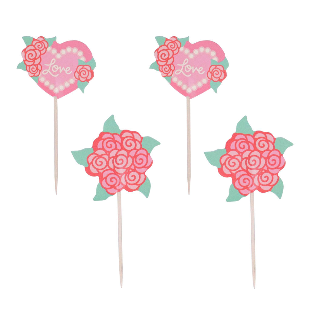 Love Roses Cupcake Toppers Pk/24